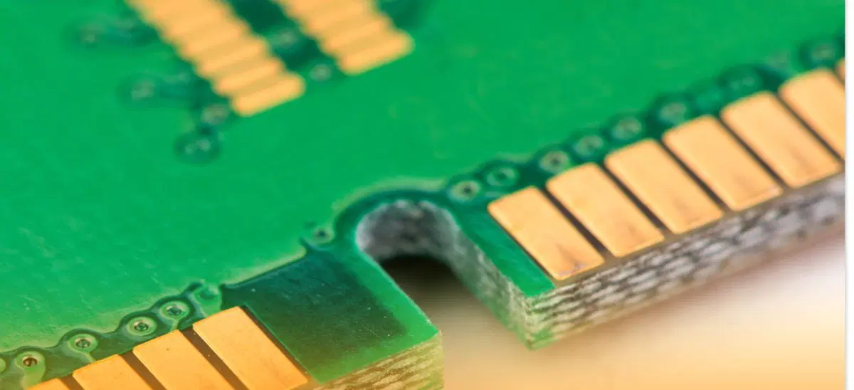 Gold-plated PCB showcasing high conductivity and corrosion resistance.