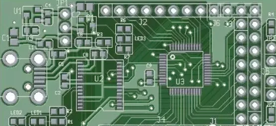 Completed PCB with components after solder paste application
