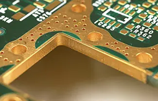 PCB with Gold Plating on edge connectors for durability.