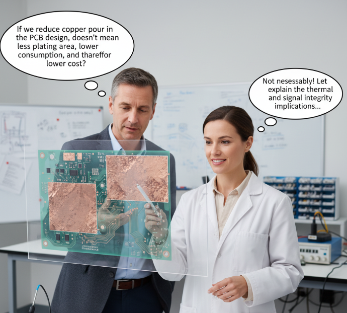Customer’s misunderstanding about PCB copper pour design