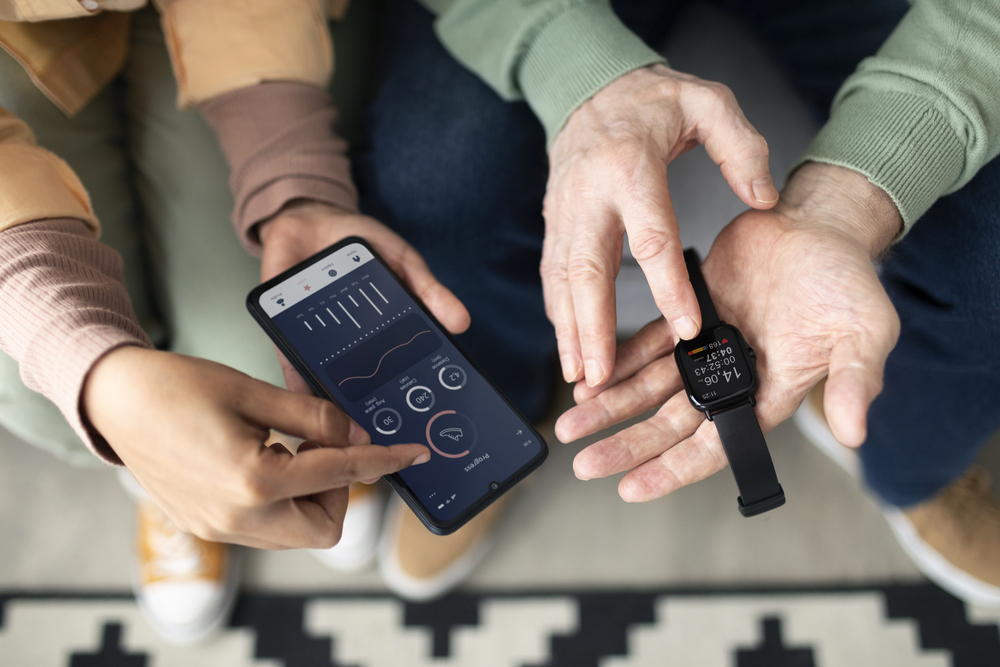 Compact PCB with embedded components in a medical wearable device.