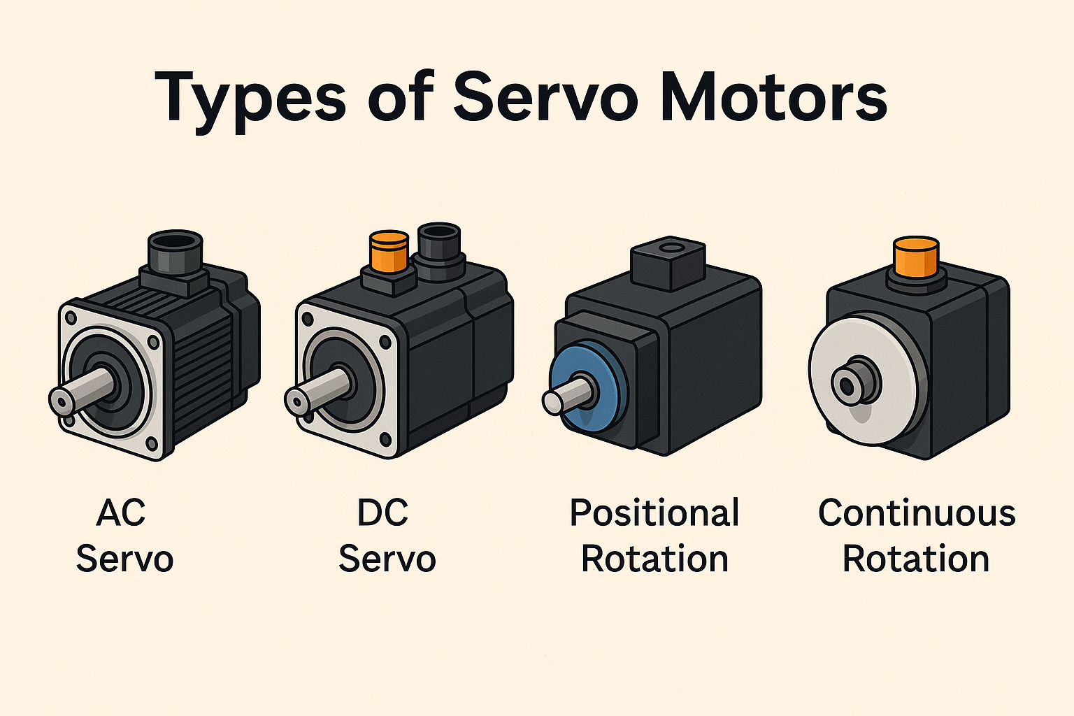 Different types of servo motor 