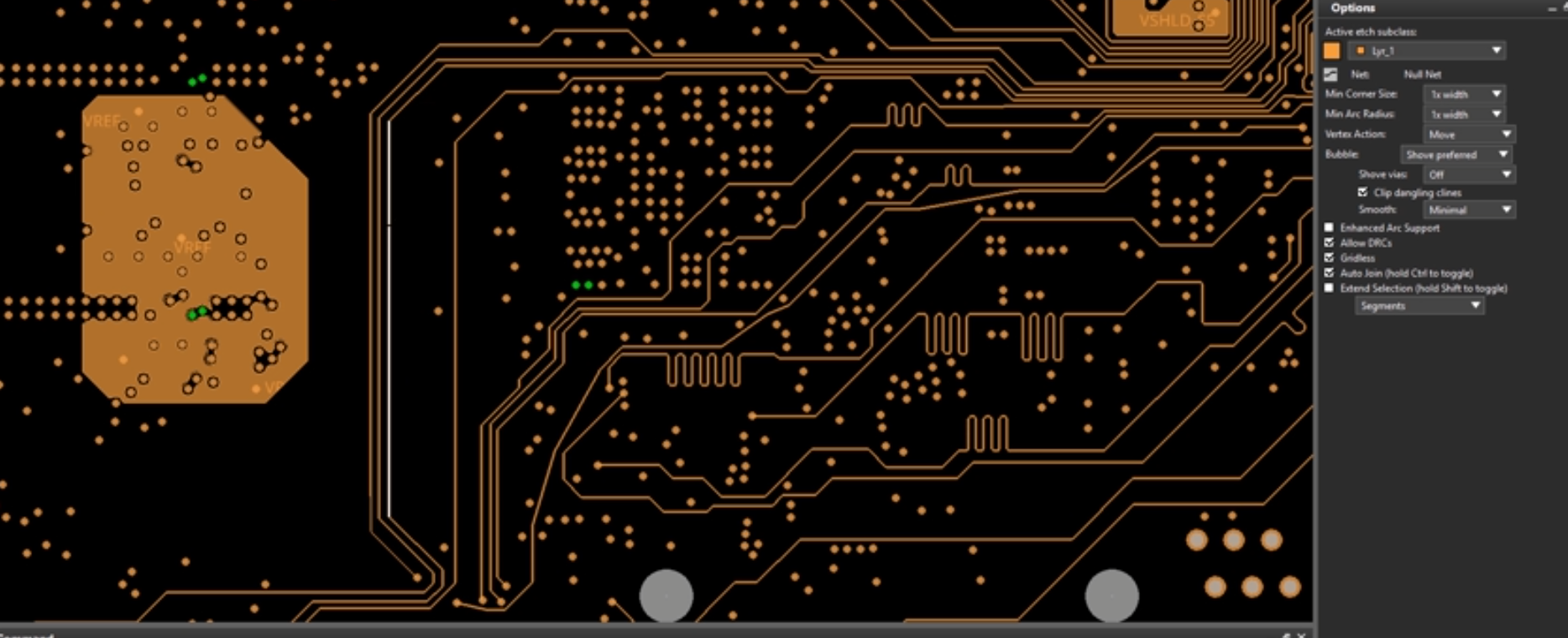 PCB design software displaying copper balance analysis