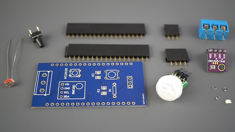 PCB schematic design for ESP32 IoT device assembly.