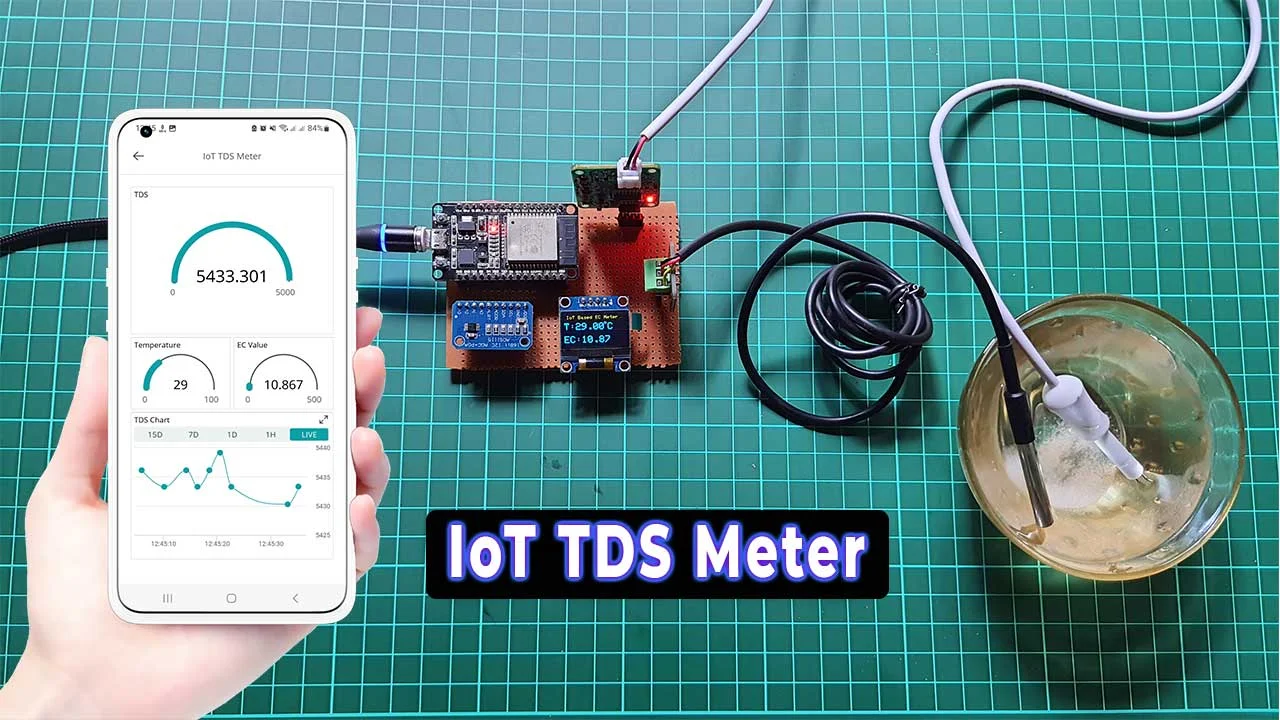 Testing IoT device assembly with ESP32 and sensors.