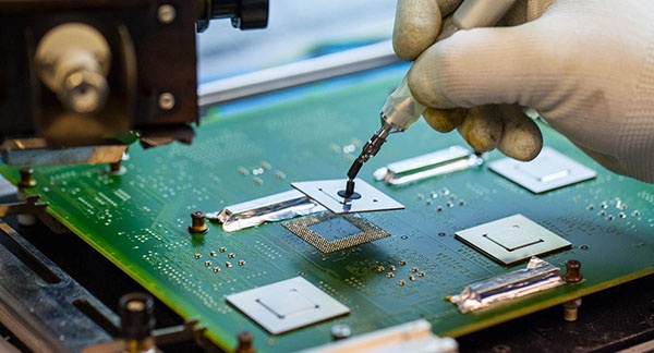 Small component soldering for wearable electronics prototyping.