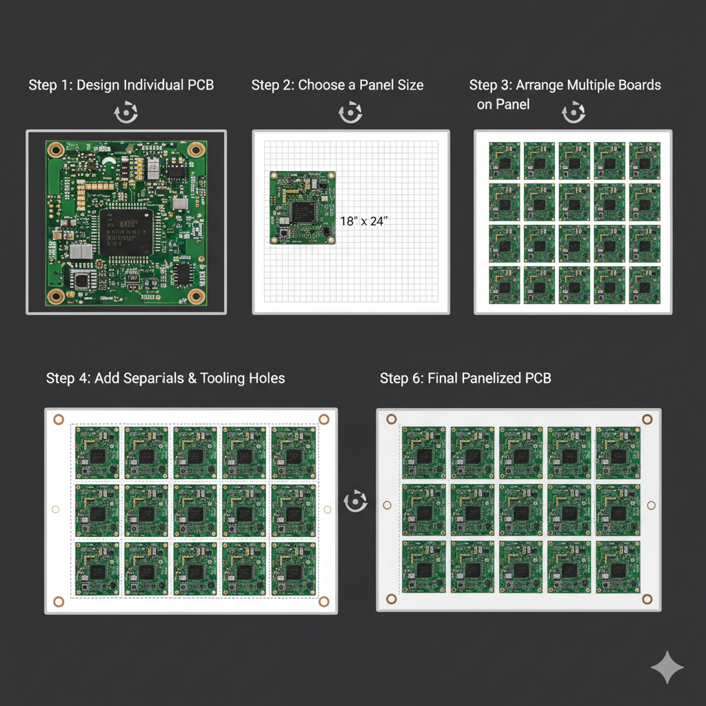 Step-by-step PCB panelization process for beginners.