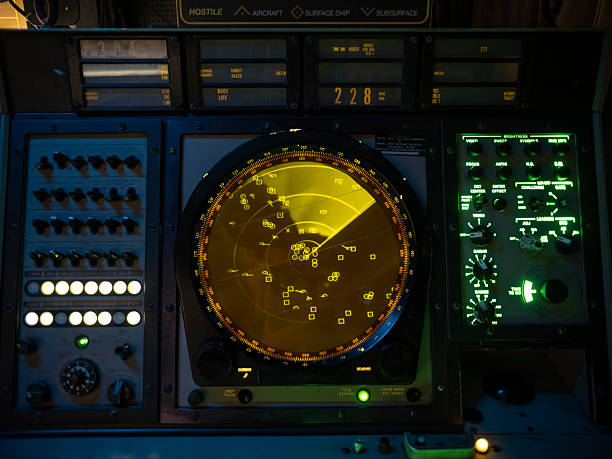 Military radar system with integrated PCB for high-frequency applications.