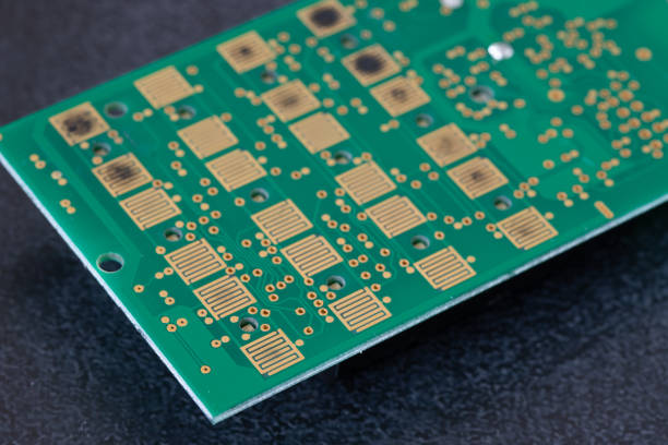 Close-up of OSP surface finished PCB showing protected copper traces.