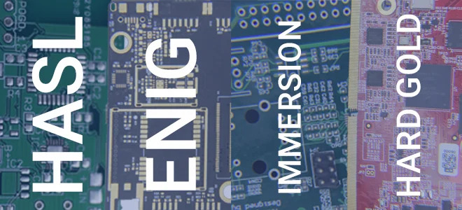 PCBs with different surface finishes for various applications.