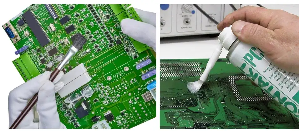 Comparison of aerosol and other spray methods for PCB cleaning.