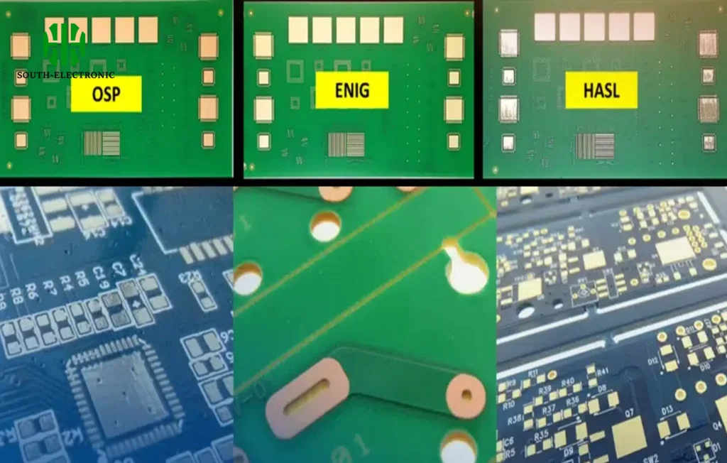 Comparison of OSP finish flatness versus thicker PCB surface finish.