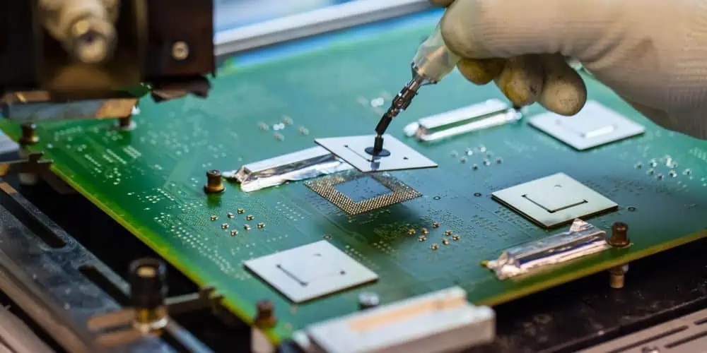Step-by-step BGA rework process for PCB repair.