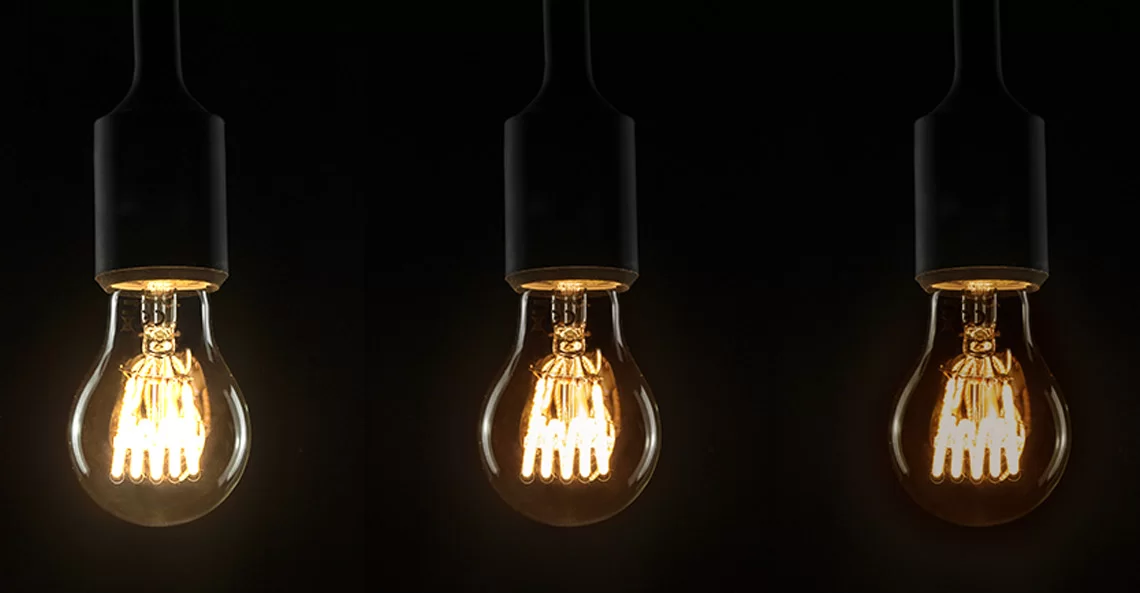 Comparison of bright and dim LED lights for troubleshooting.