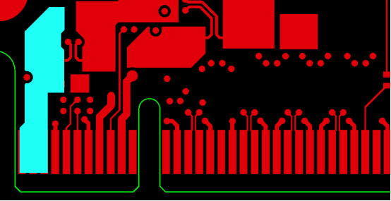 PCB design software displaying gold finger specifications for plating.