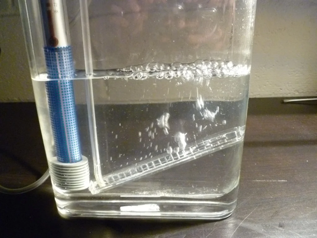 PCB etching setup with tank and agitation system