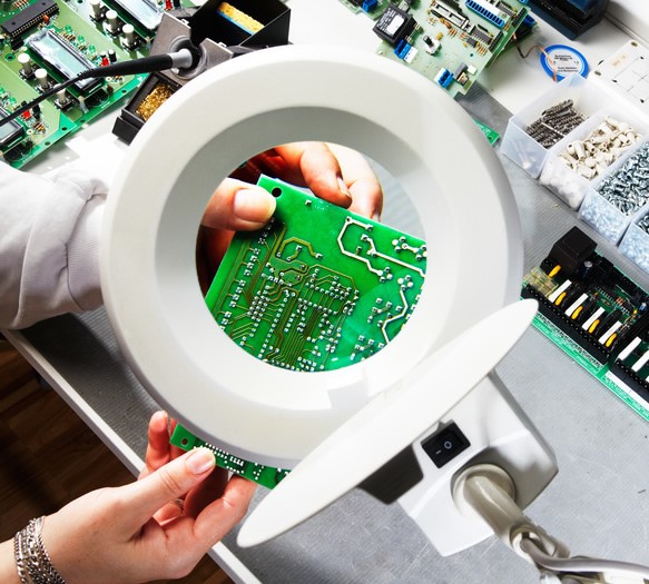 Close-up Visual Inspection of PCB