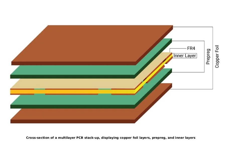 Cross-Section of Multilayer PCB Stackup