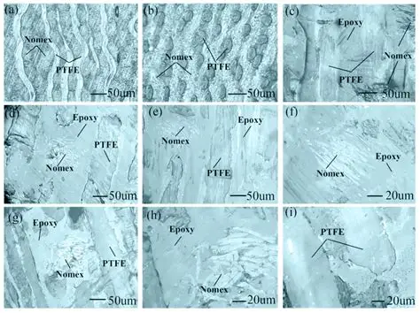 Woven Glass Fabric in PTFE Laminate Cross-Section