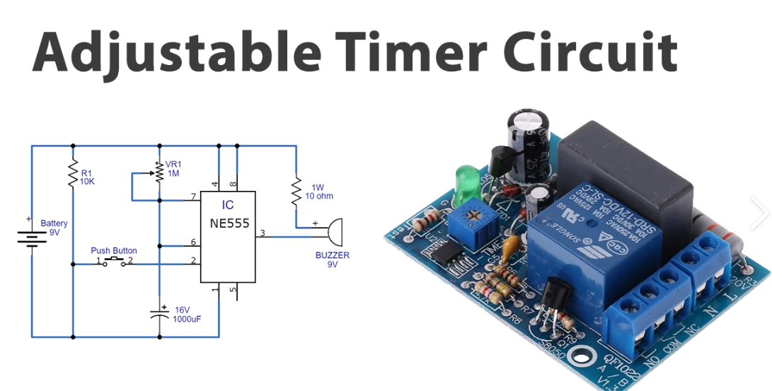 555 Timer Based Adjustable Delay Circuit