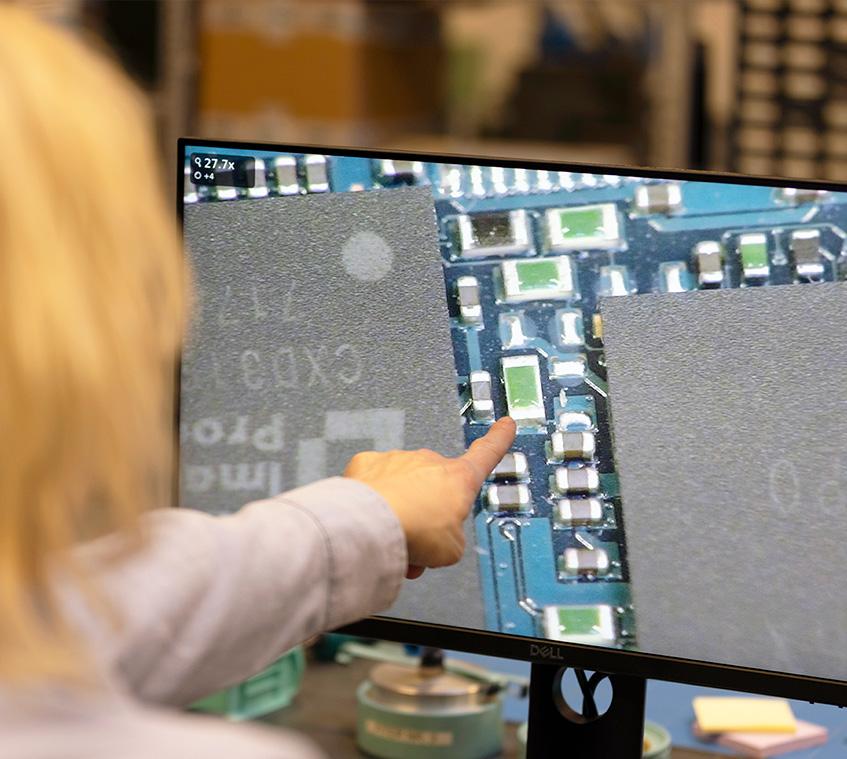 Magnified Solder Joint Inspection