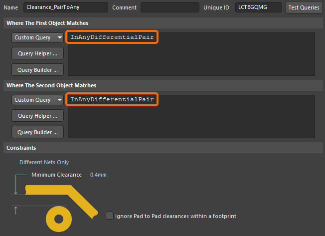 Configuring clearance and width rules for flex regions in Altium Designer
