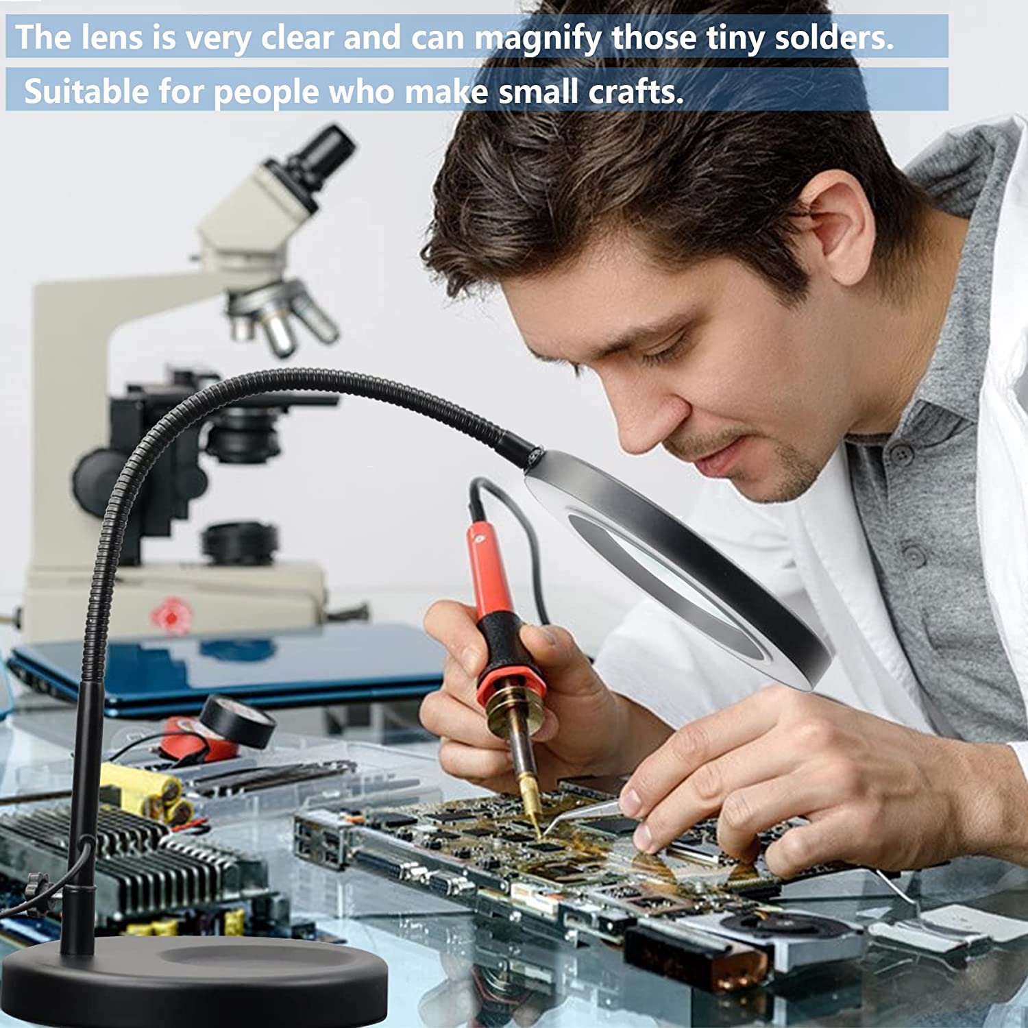 Magnifying Glass in Soldering Use