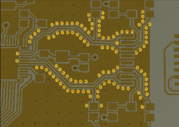 Via Stitching Pattern Around IC