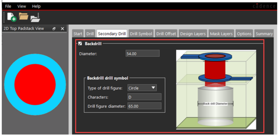 Backdrill CAM Program Example