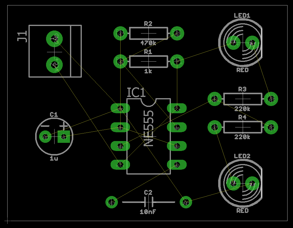 Single-Layer Trace Routing Diagram