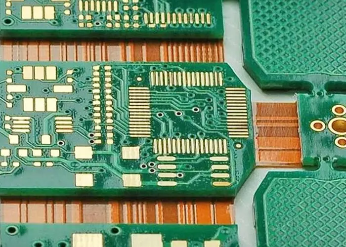 Close-up of transmission line on high-frequency PCB