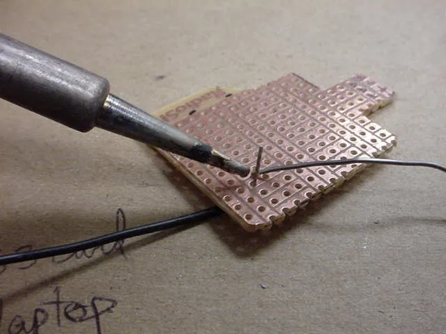 Close-Up of Soldered Jumper Wire