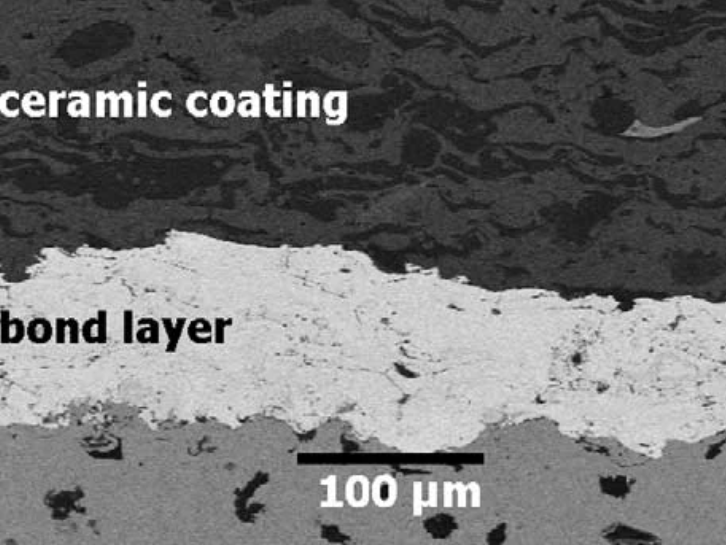SEM image of ceramic-filled PTFE laminate layers