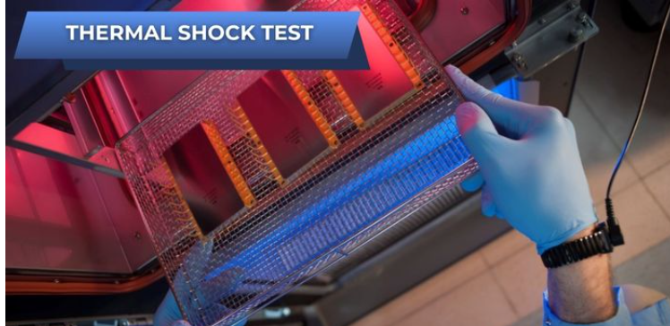 PCB undergoing thermal shock testing for microvia integrity'