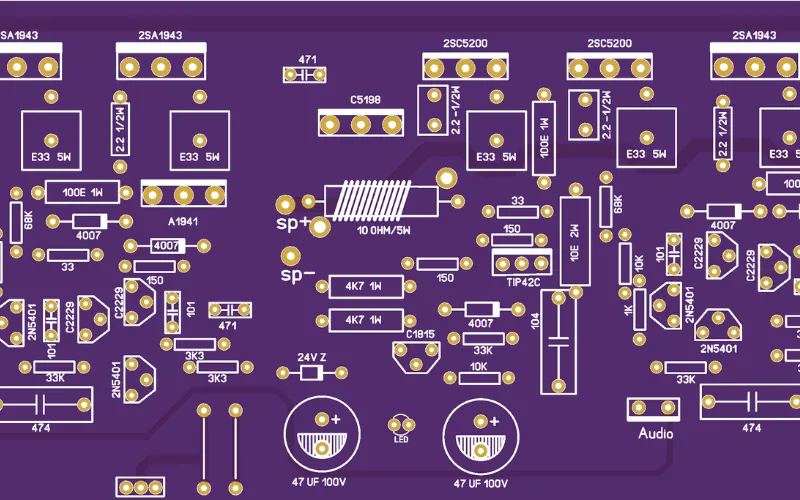 Audio Amplifier PCB Layout Top View