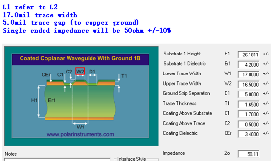 Impedance Control Stackup Diagram