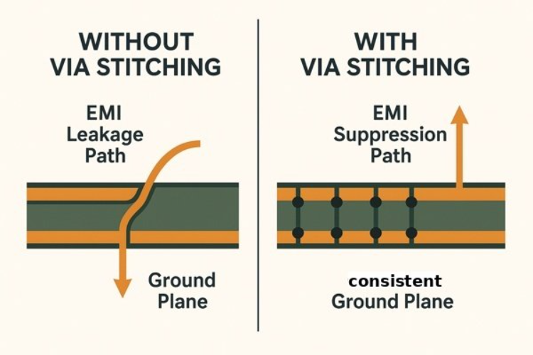 Stitching Via Placement Example