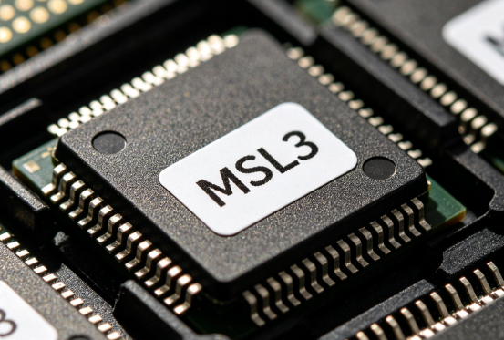 MSL rating label on a BGA component package