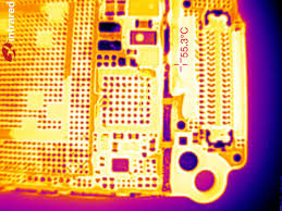 Thermal Image of PCB with Trace Hotspot