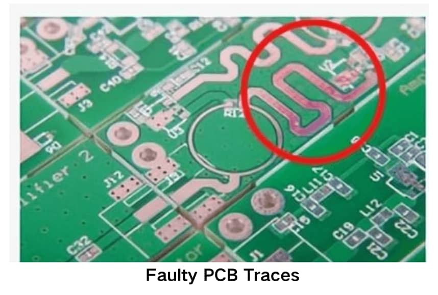 PCB Trace Damage Example