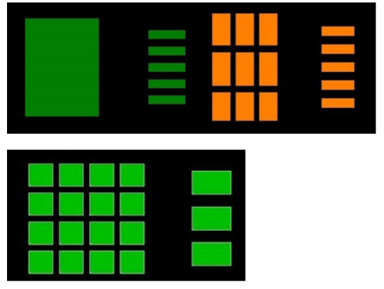 Side-by-side comparison of standard and step-up stencil apertures with volume calculations