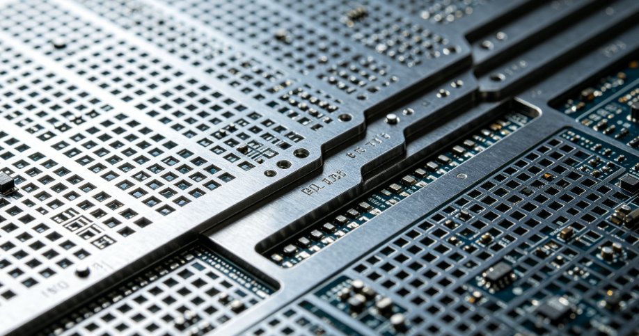 PCB stencil with stepped thickness regions for mixed component sizes