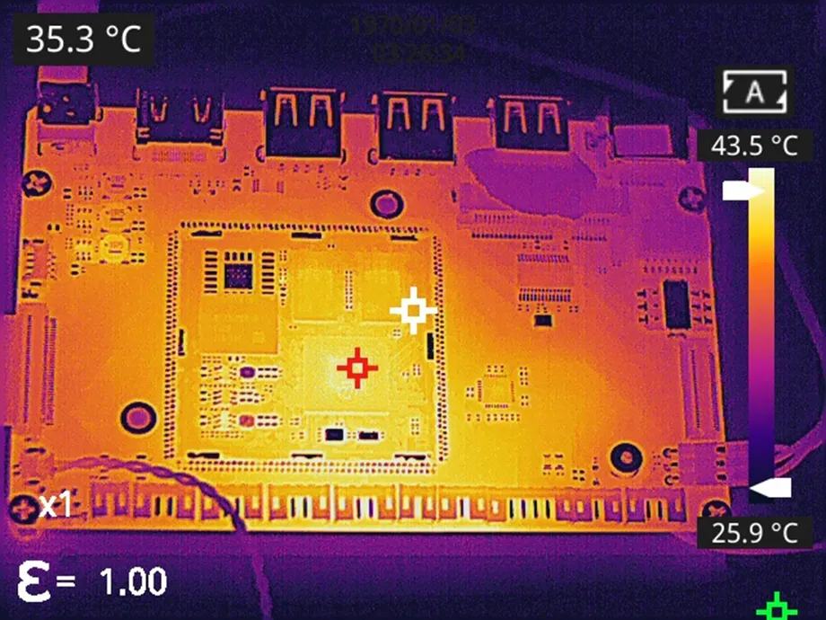 Thermal Imaging of Operating Solar Inverter PCB