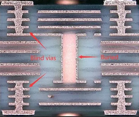 Blind via cross-section diagram