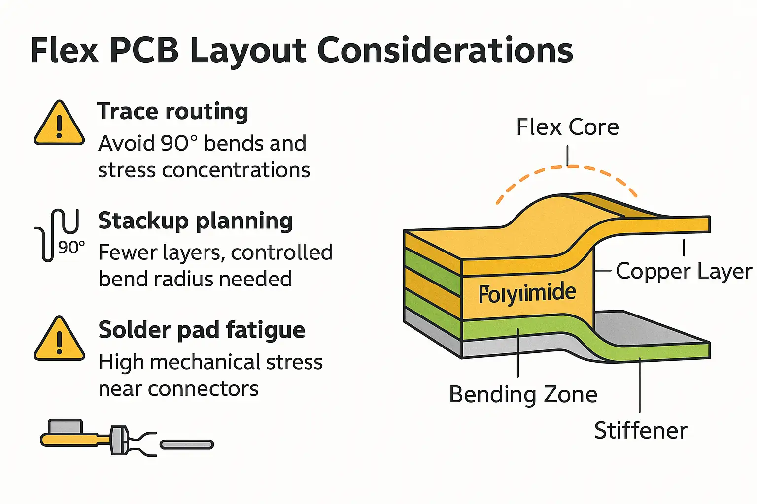 Flexible PCB Layer Stackup for Dynamic Bending