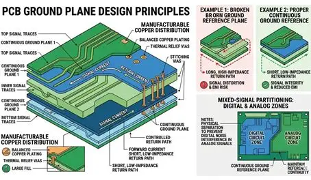 PCB Ground Plane Layout Example