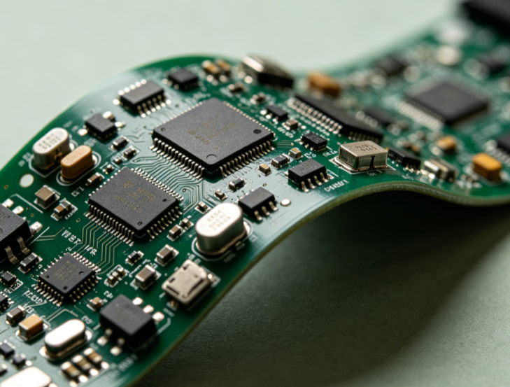 Dense component placement on a flexible wearable health monitoring PCB')