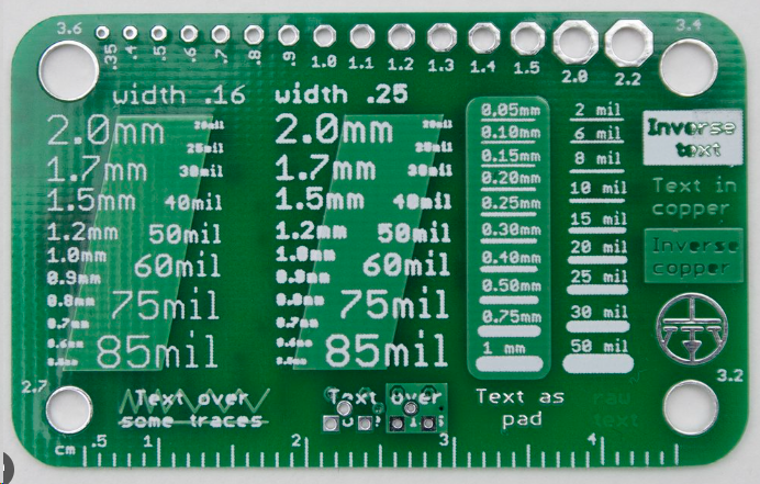 Side-by-side views of standard versus reduced font sizes on high-density PCB sections