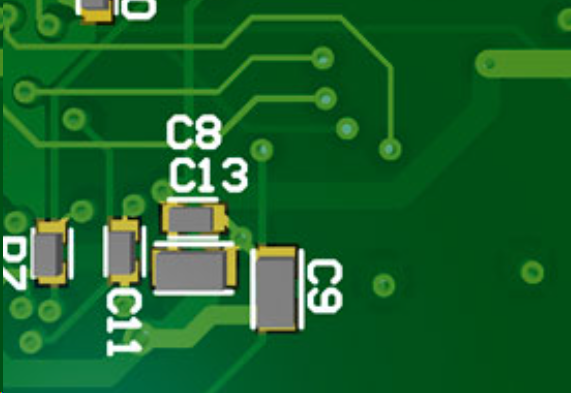 Diagram illustrating recommended clearances between silkscreen text and copper features on both sides of a PCB