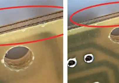 Cross-Section of Delaminated PCB Layers